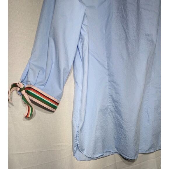 Talbot's Women's Grosgrain Rainbow Tie Sleeve Blouse Sz 1X Lightweight Side Zip - Picture 4 of 6